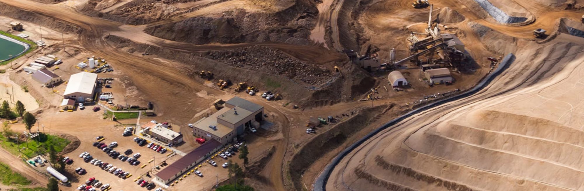 Aerial view of mining and construction site — L-Base deployment